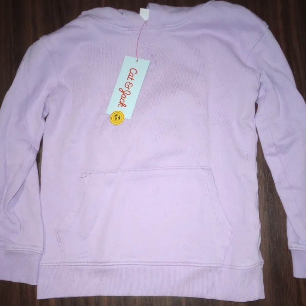 Cat & Jack Girls Toddler Hooded Sweatshirt Light Purple 5T Pocket